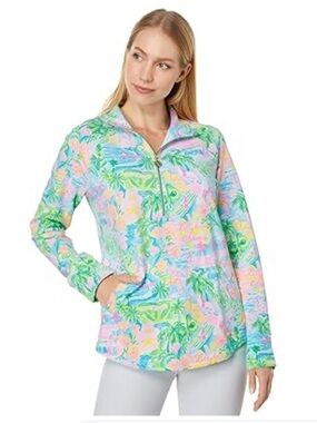 Lilly Pulitzer California Zip Front Hoodie - Tropical Print